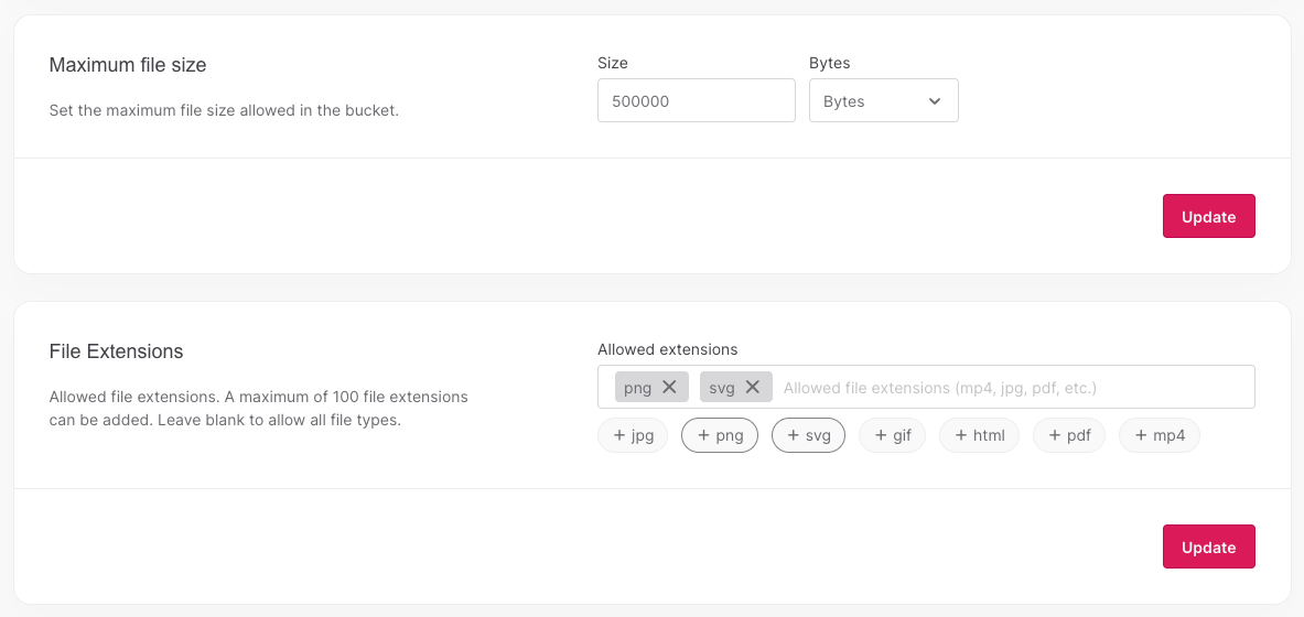 Bucket Constraints